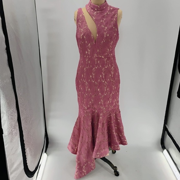 LA MAISON TALULAH FOUNDATION LACE MIDI DRESS IN TEAROSE SIZE large - $350 - Picture 12 of 16